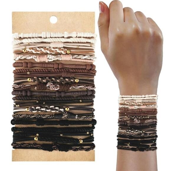 Boho hair ties set 20pcs ponytail holders no damage elastic hair bands for women - Picture 1 of 8